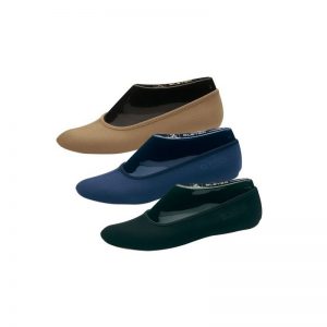 Velours Tanzschuh mit Ledersohle, div. Farben